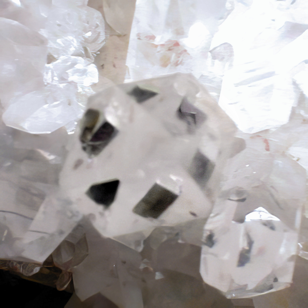 quartz with cubic pyrite inclusion