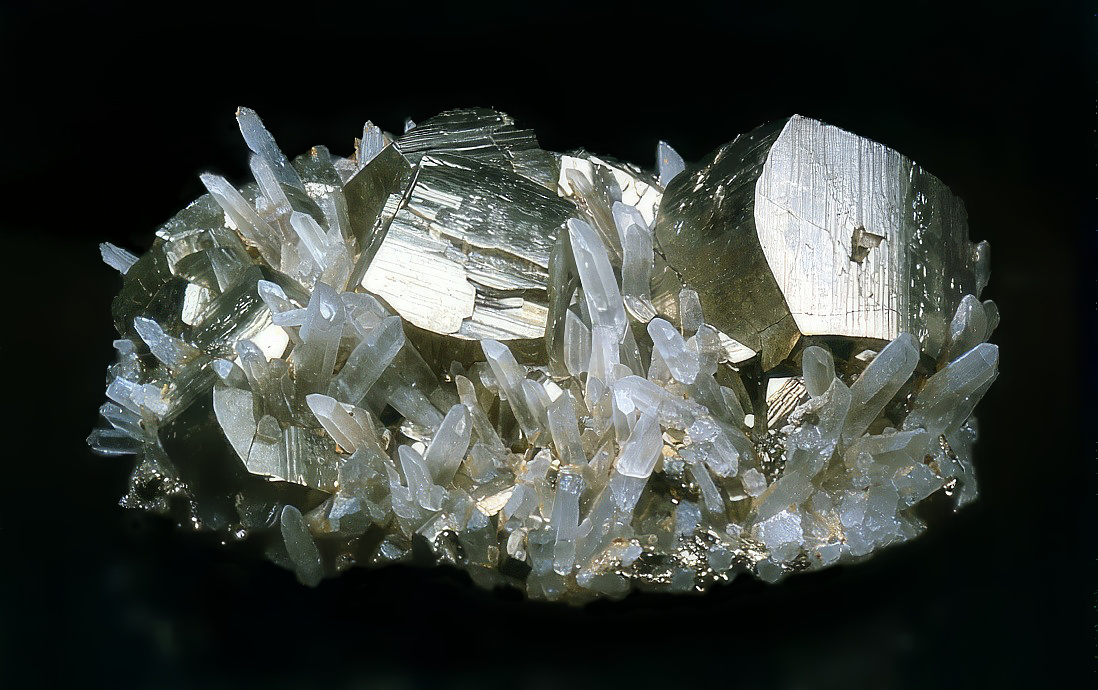 museum pyrite quartz cluster